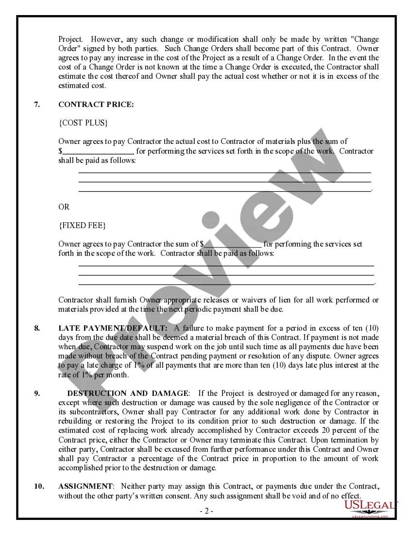 Preview Trim Carpenter Contract for Contractor