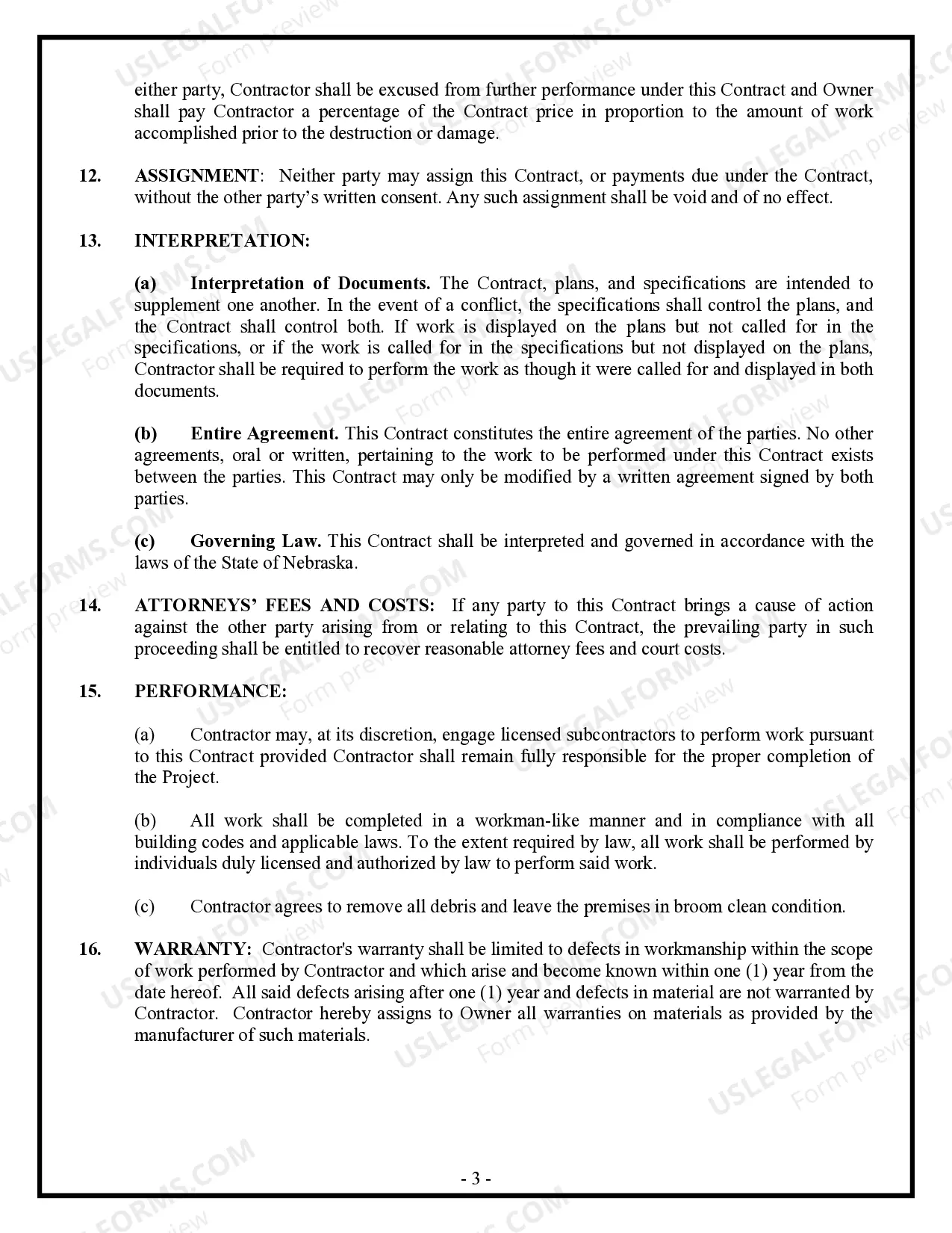 Preview Fencing Contract for Contractor