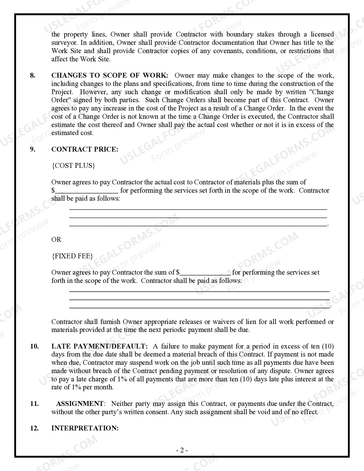 Preview Demolition Contract for Contractor