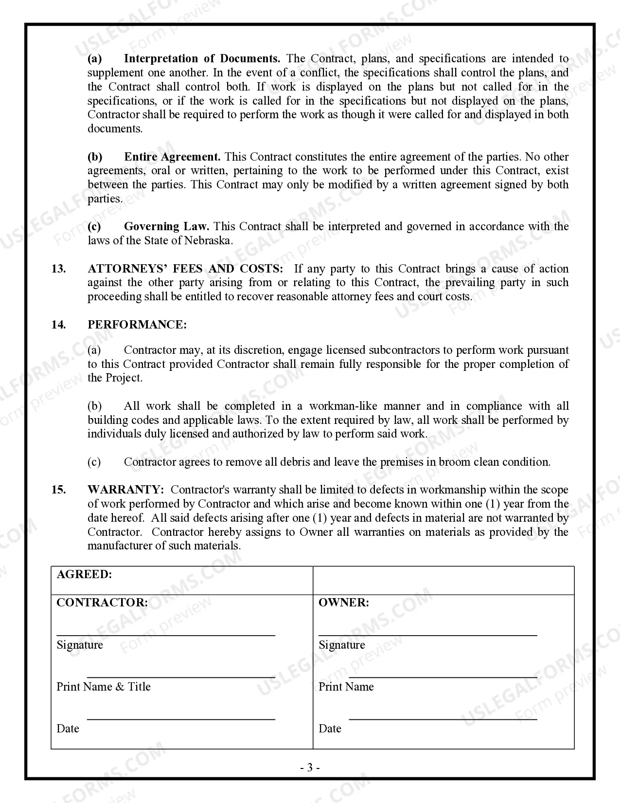 Preview Demolition Contract for Contractor