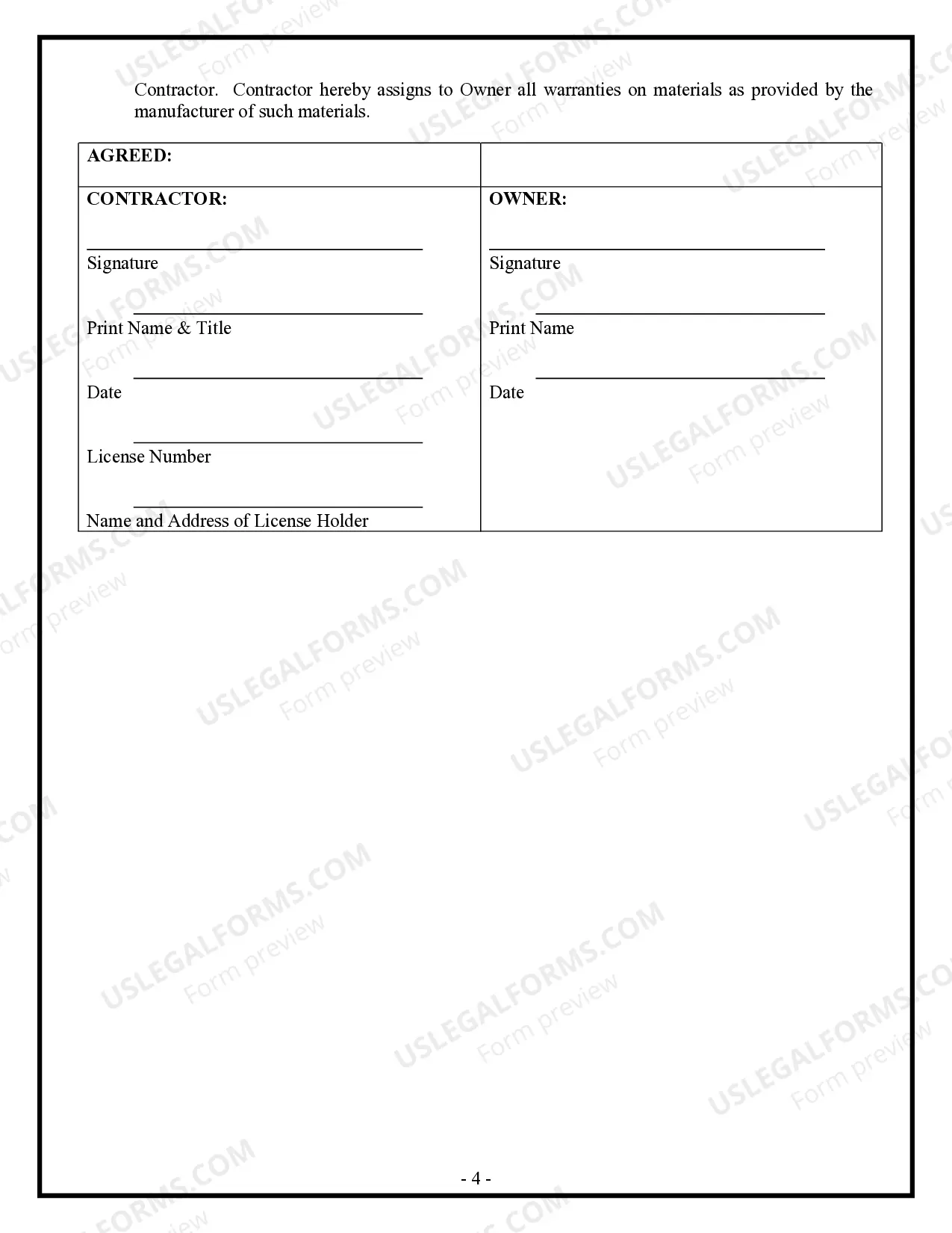 Preview Brick Mason Contract for Contractor