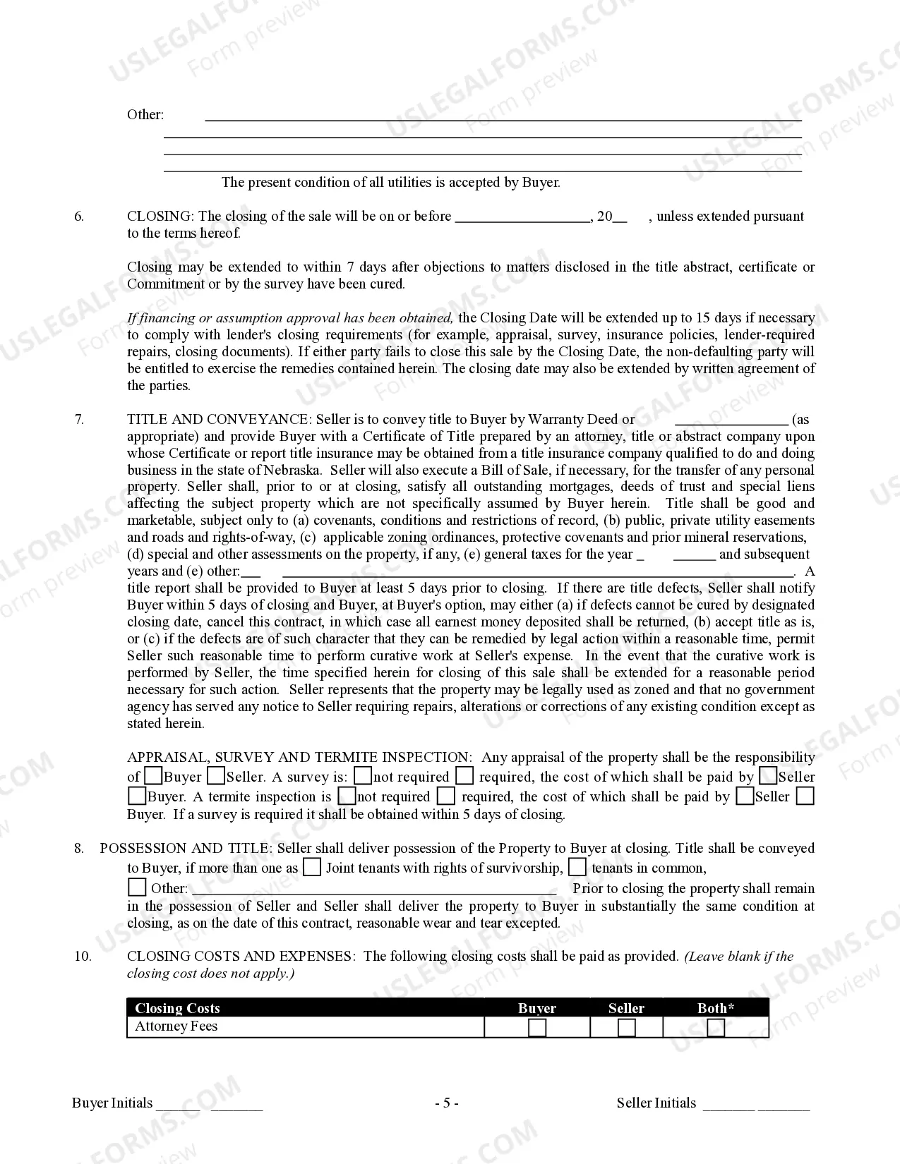 Preview Contract for Sale and Purchase of Real Estate with No Broker for Residential Home Sale Agreement