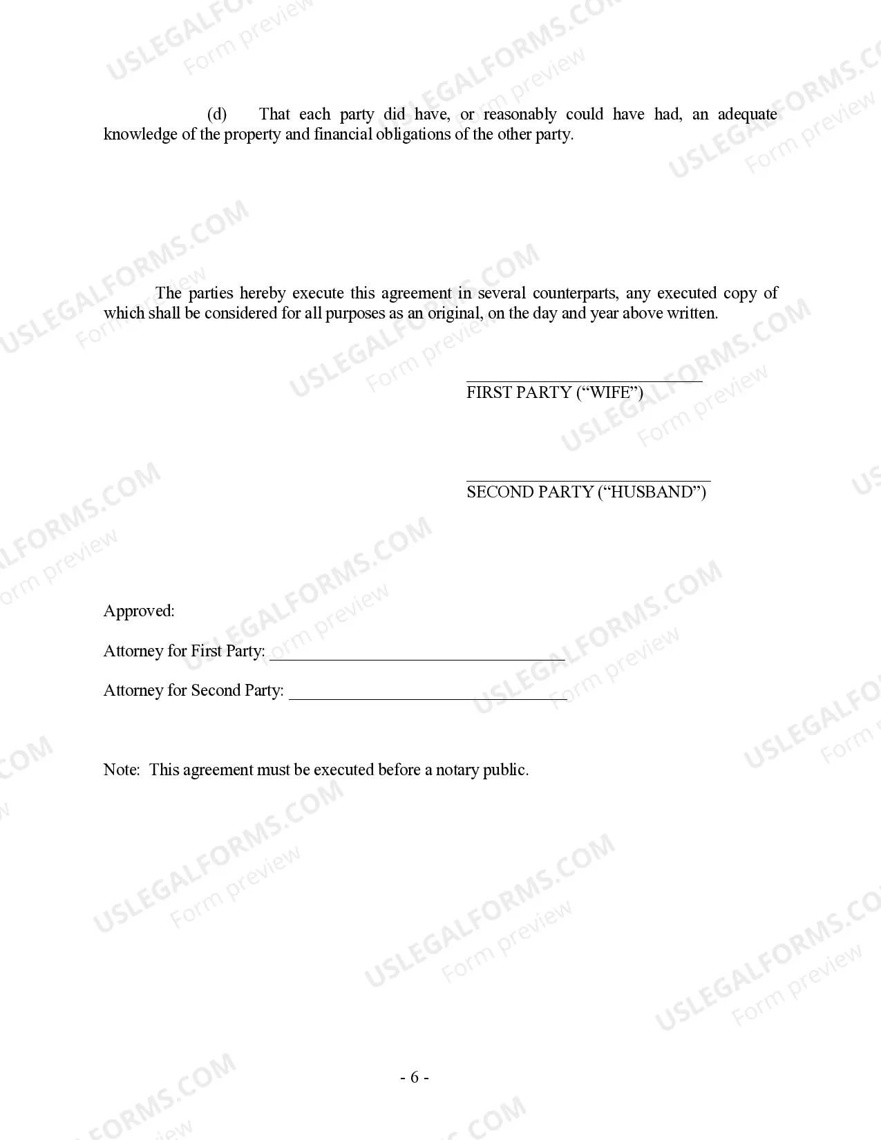 Preview Nebraska Prenuptial Premarital Agreement without Financial Statements