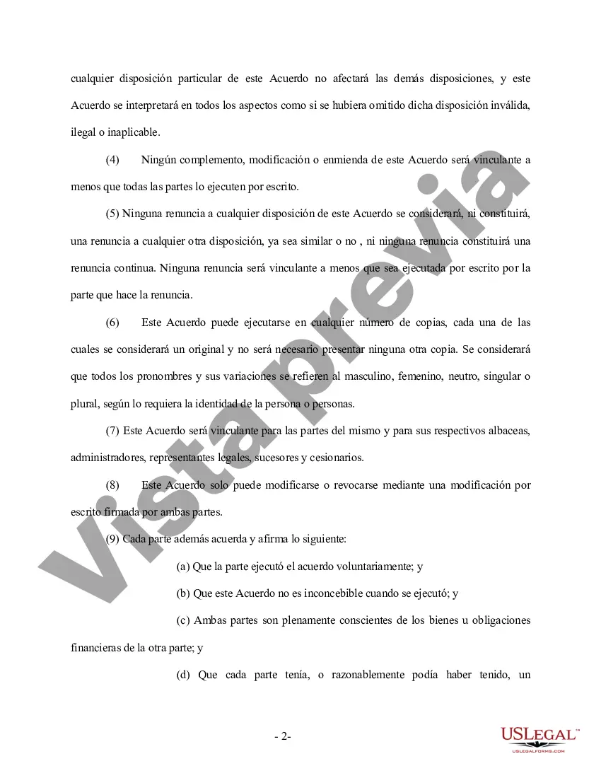 Preview Enmienda al Acuerdo Prenupcial o Prematrimonial