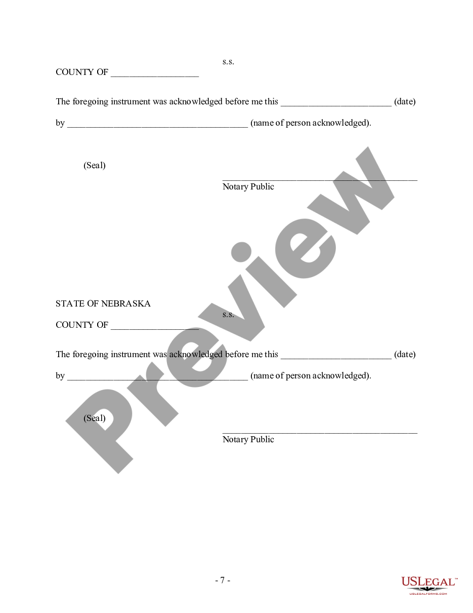 page 6 Nebraska - Premarital Agreement - Uniform Premarital Agreement Act - with Financial Statements preview