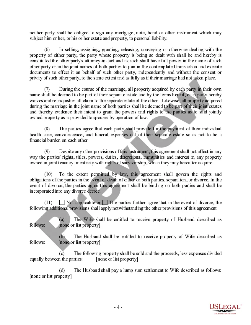 Preview Nebraska - Premarital Agreement - Uniform Premarital Agreement Act - with Financial Statements