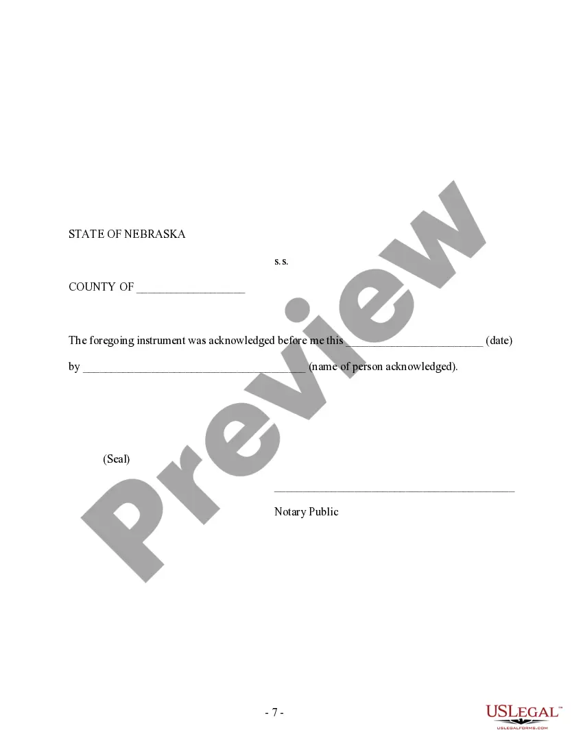 Preview Nebraska - Premarital Agreement - Uniform Premarital Agreement Act - with Financial Statements