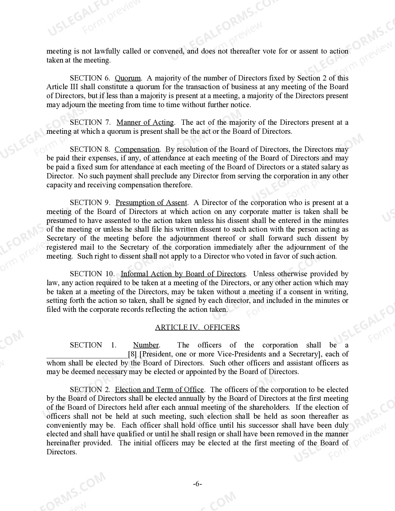 Preview Nebraska Bylaws for Corporation