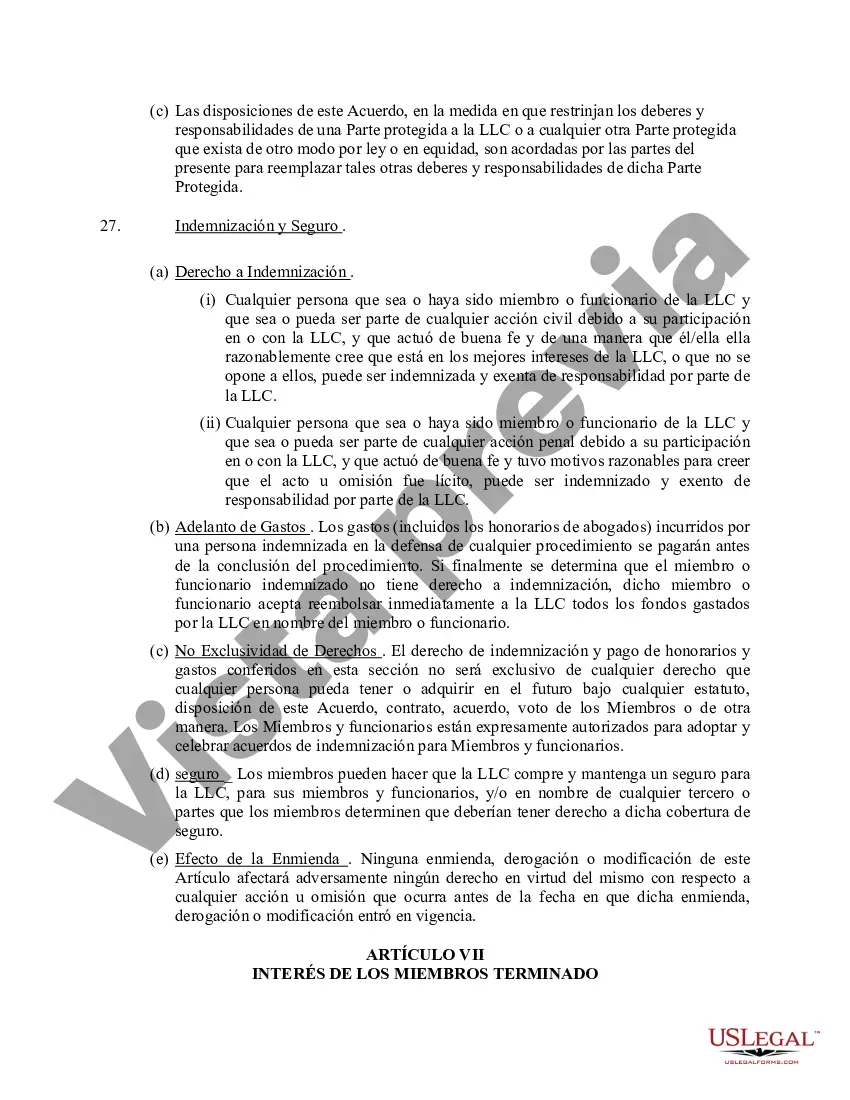 Preview Acuerdo Operativo de Sociedad de Responsabilidad Limitada LLC