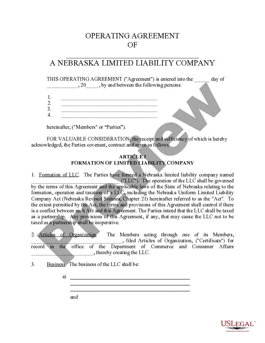 Get Limited Liability Company LLC Operating Agreement Preview Limited Liability Company LLC Operating Agreement
