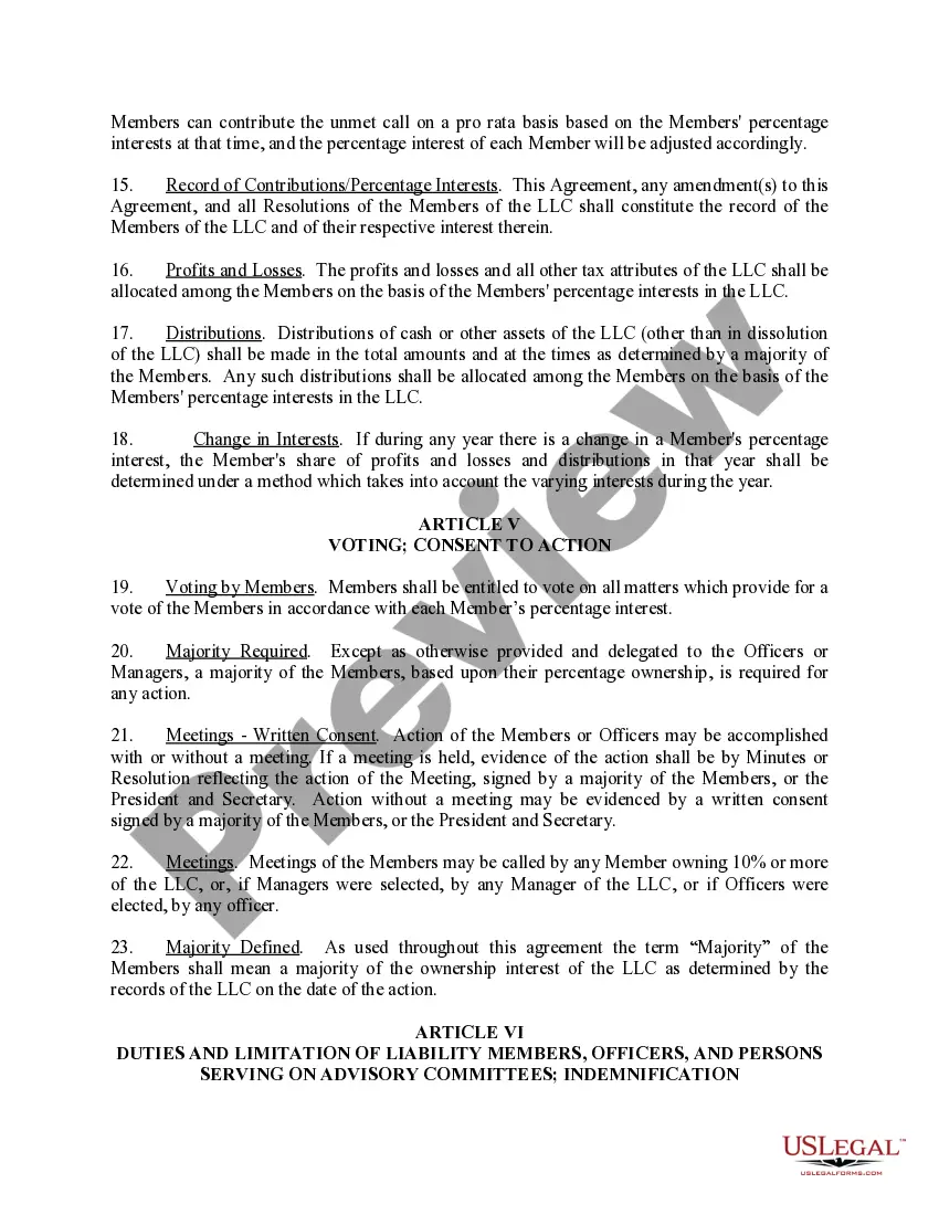 Get Limited Liability Company LLC Operating Agreement Preview Limited Liability Company LLC Operating Agreement