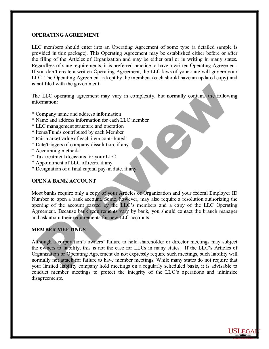 page 4 Nebraska Limited Liability Company LLC Formation Package preview