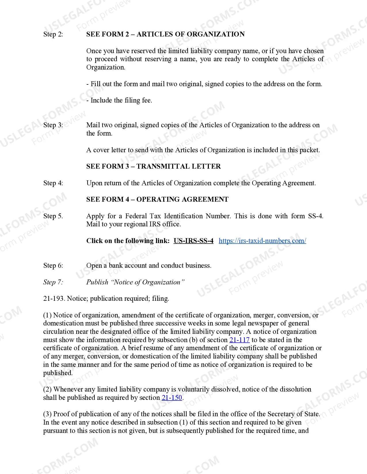 Preview Nebraska Professional Limited Liability Company PLLC Formation Package