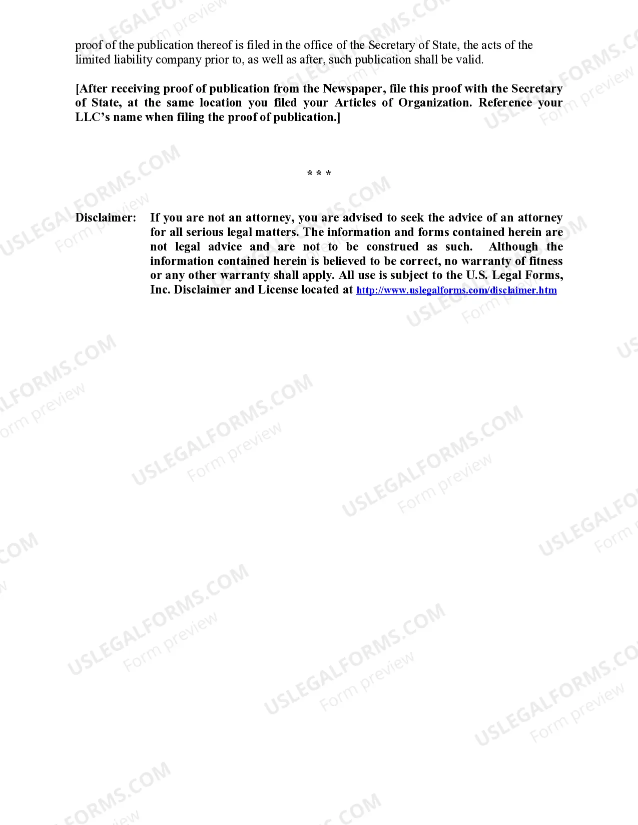 Preview Nebraska Professional Limited Liability Company PLLC Formation Package