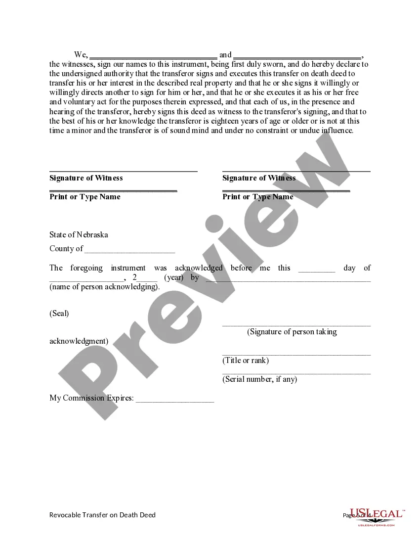Preview Transfer on Death Deed or TOD - Beneficiary Deed - Individual to Individual with provision for Alternate Beneficiary