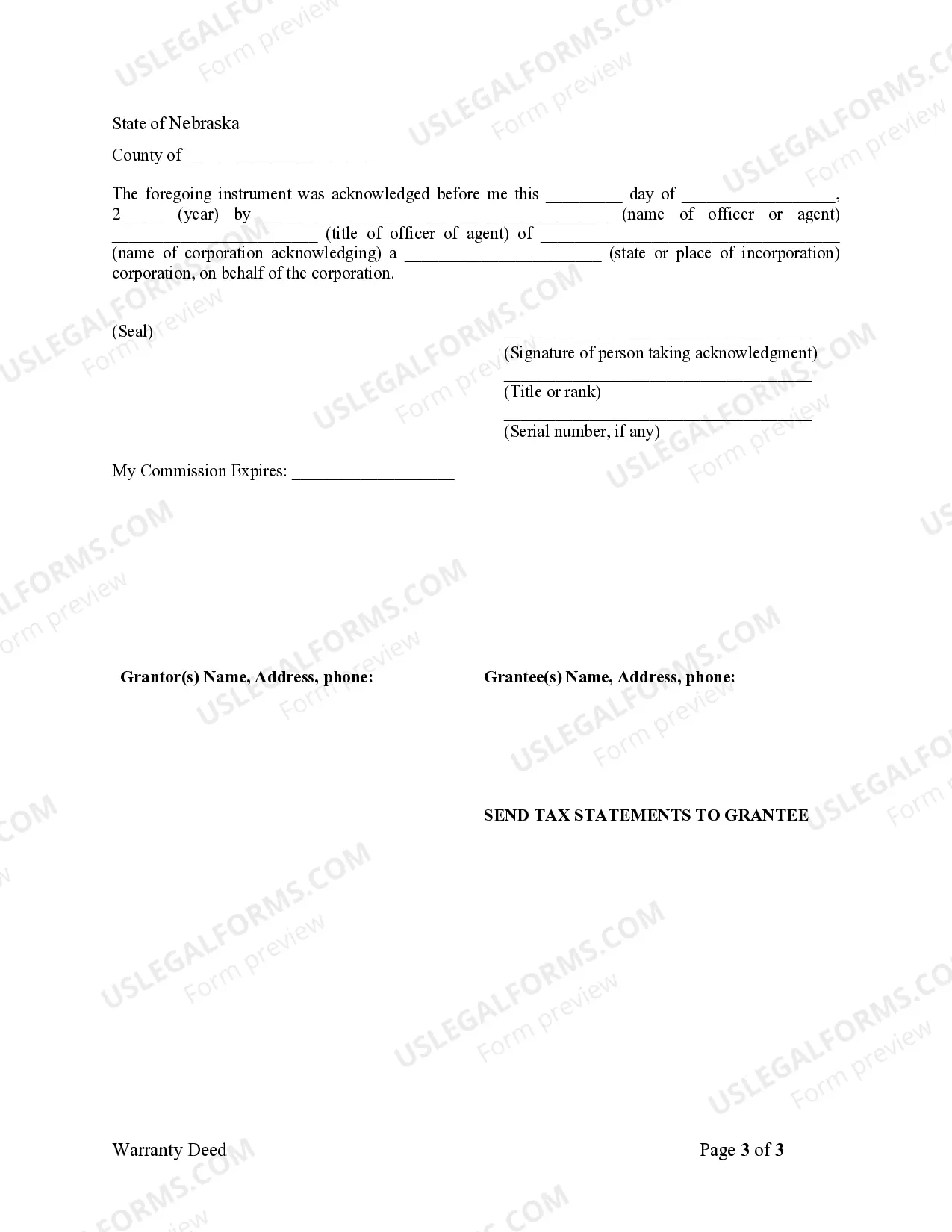 Preview Warranty Deed from Corporation to Husband and Wife