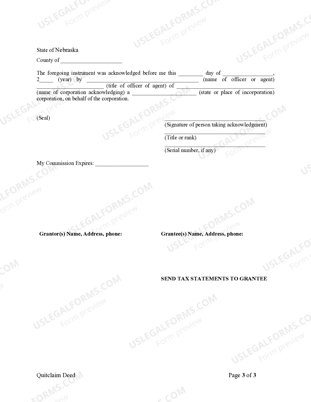 Preview Quitclaim Deed from Corporation to Two Individuals