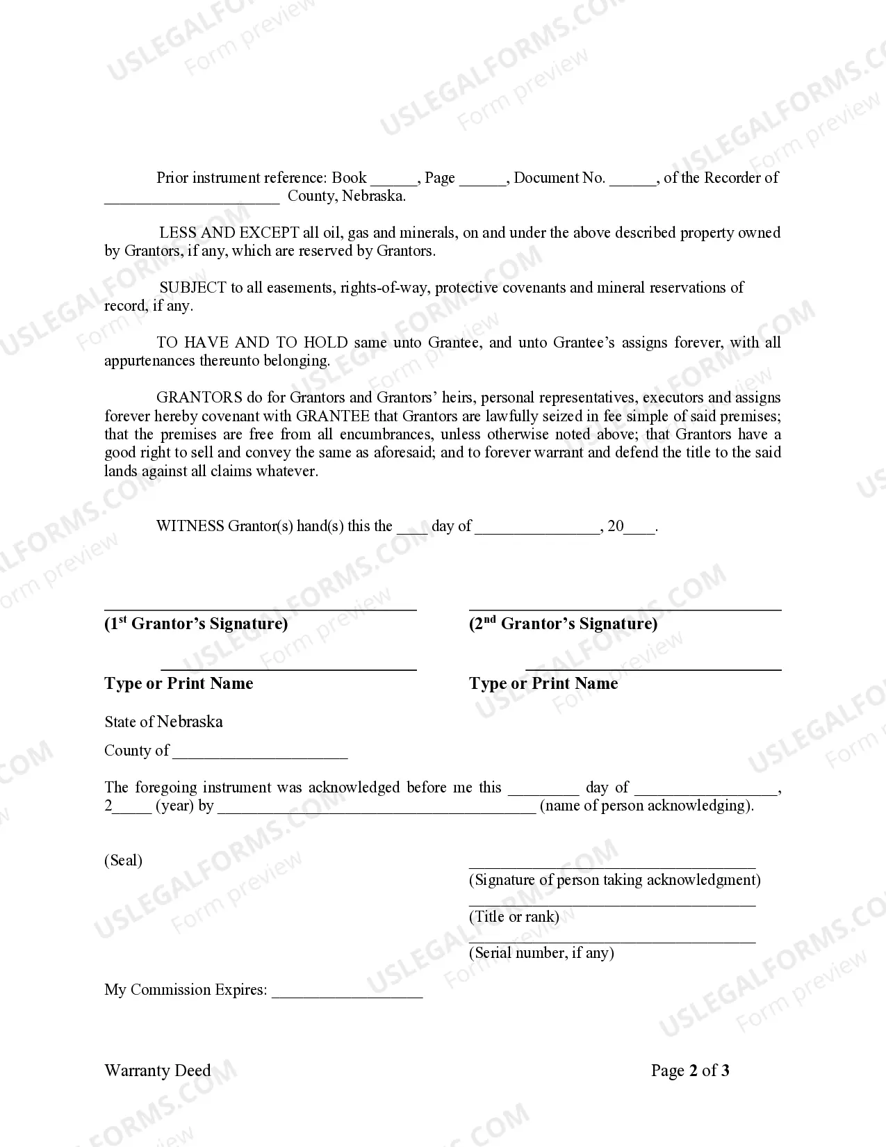 Preview Warranty Deed from Husband and Wife to a Trust