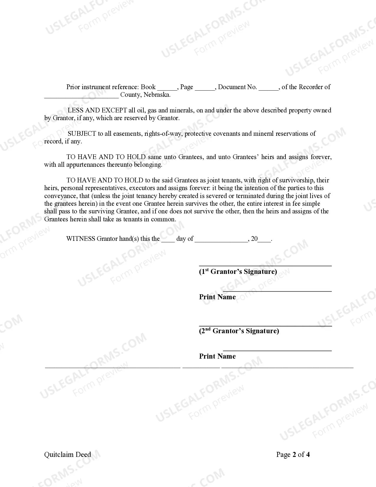 Preview Quitclaim Deed from Husband and Wife to Husband and Wife