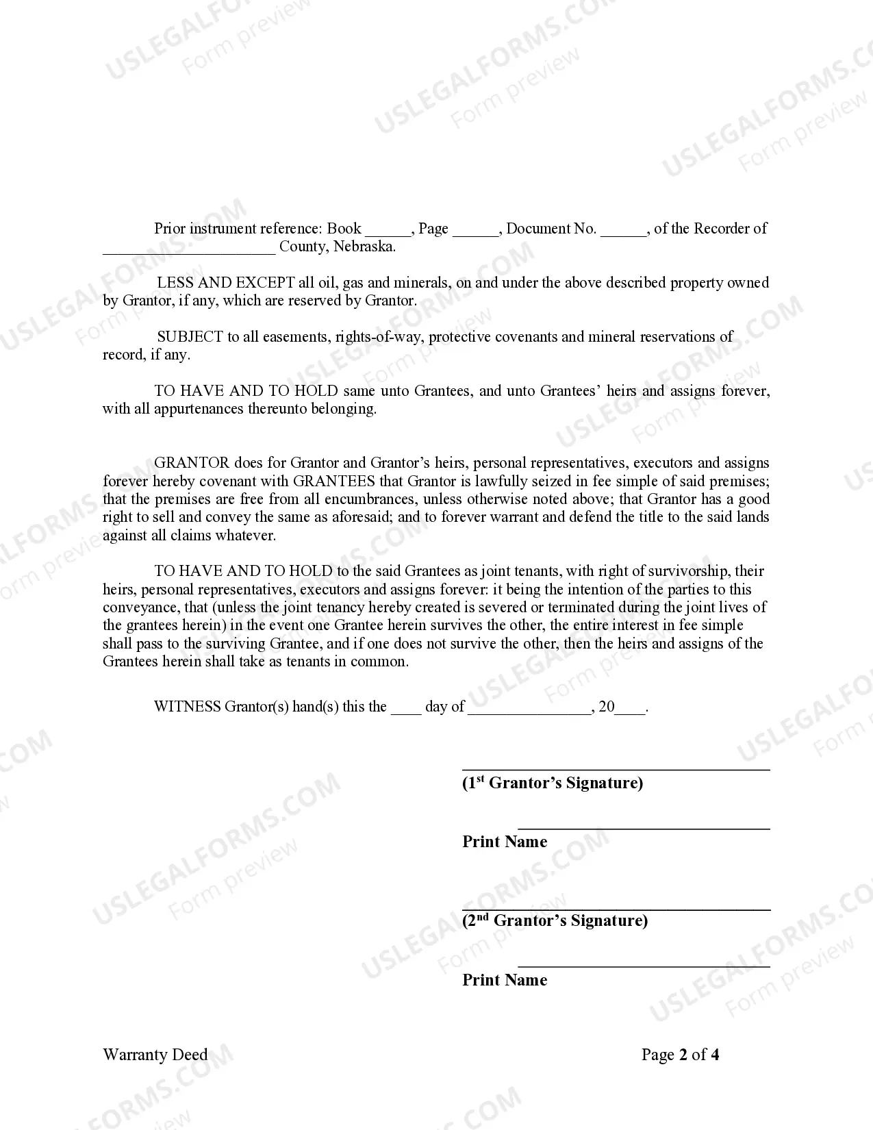 Preview Warranty Deed from Husband and Wife to Husband and Wife
