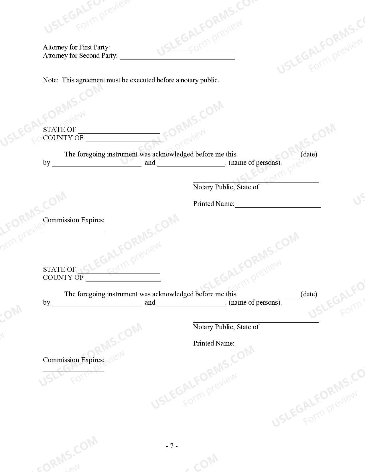 Preview Postnuptial Property Agreement