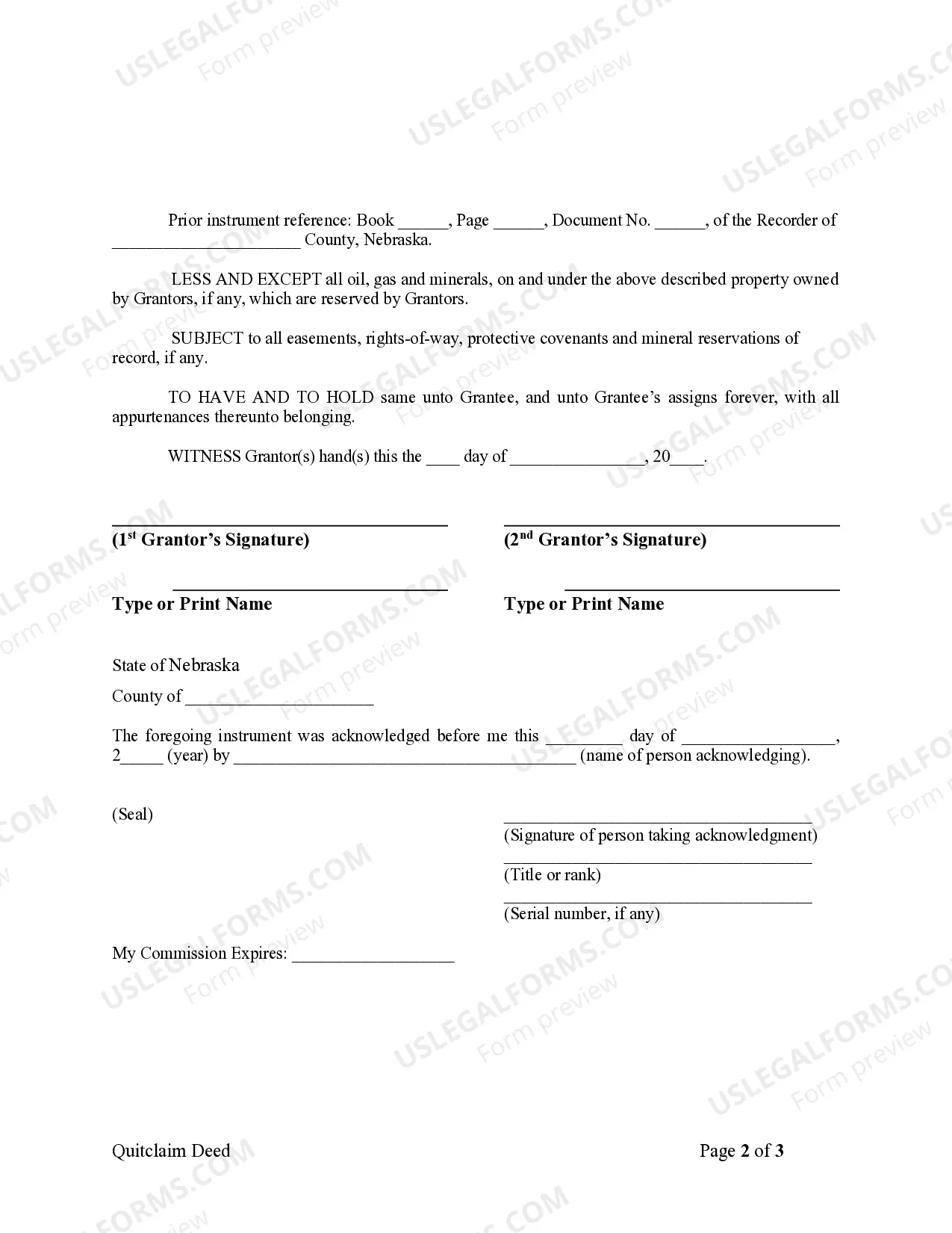 Preview Quitclaim Deed from Husband and Wife to an Individual