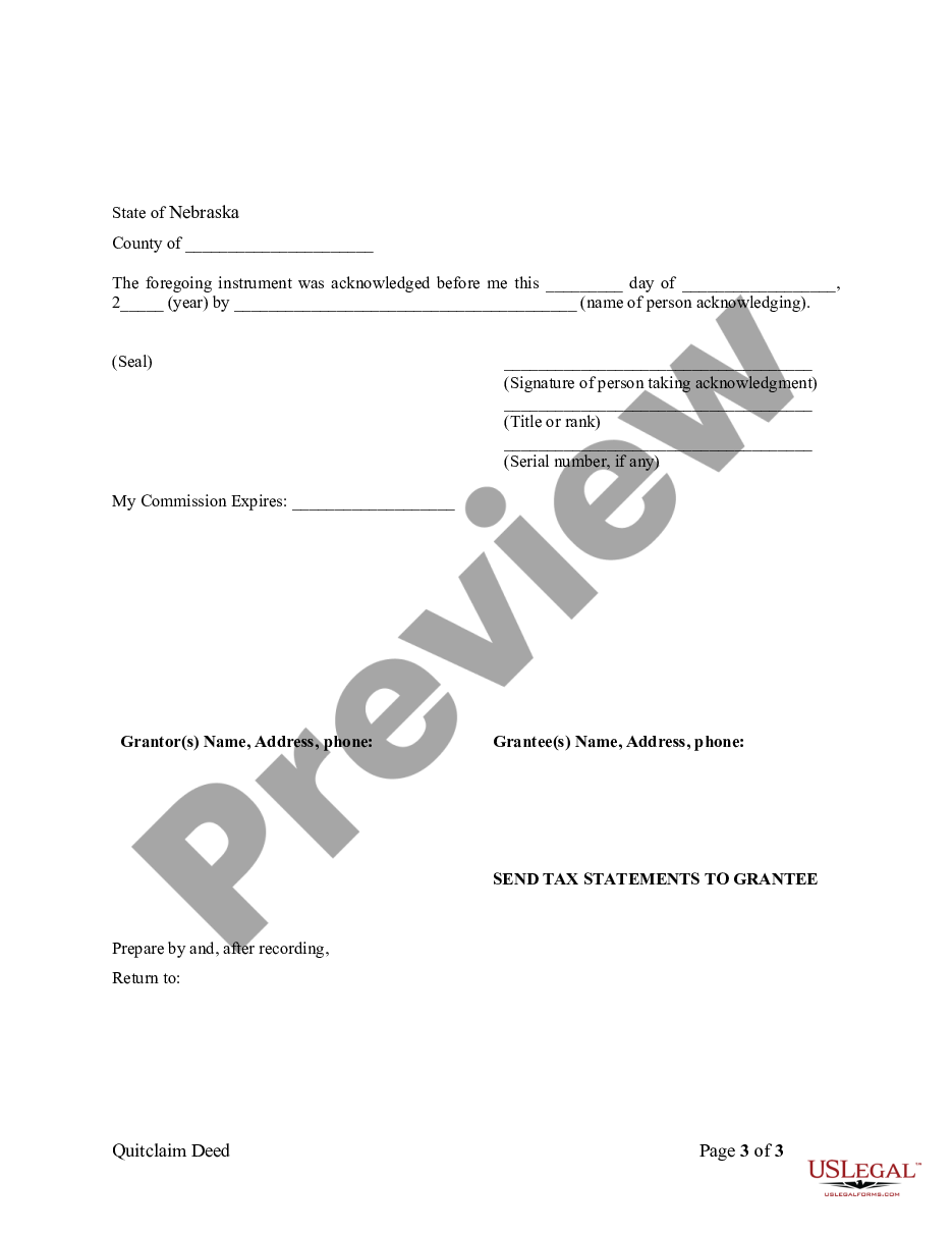 page 2 Quitclaim Deed - Two Individuals to One Individual preview