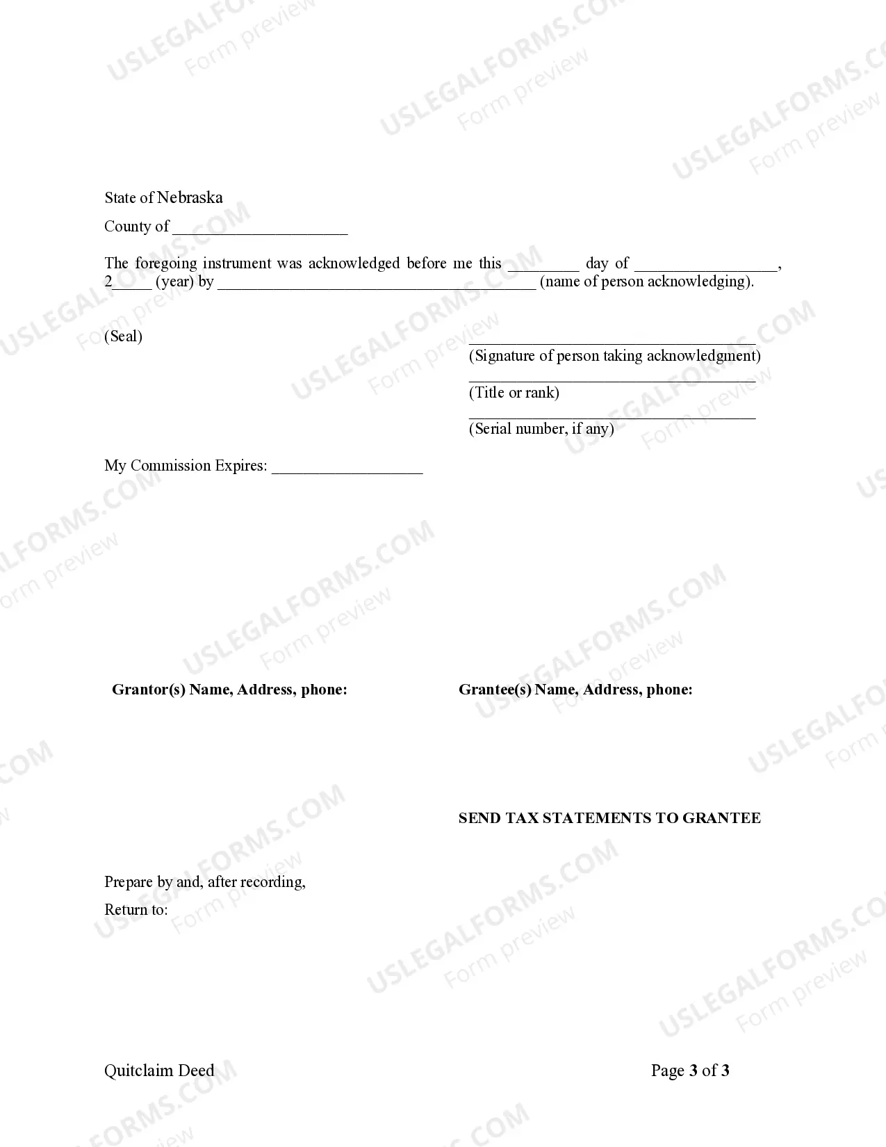 Preview Quitclaim Deed - Two Individuals to One Individual