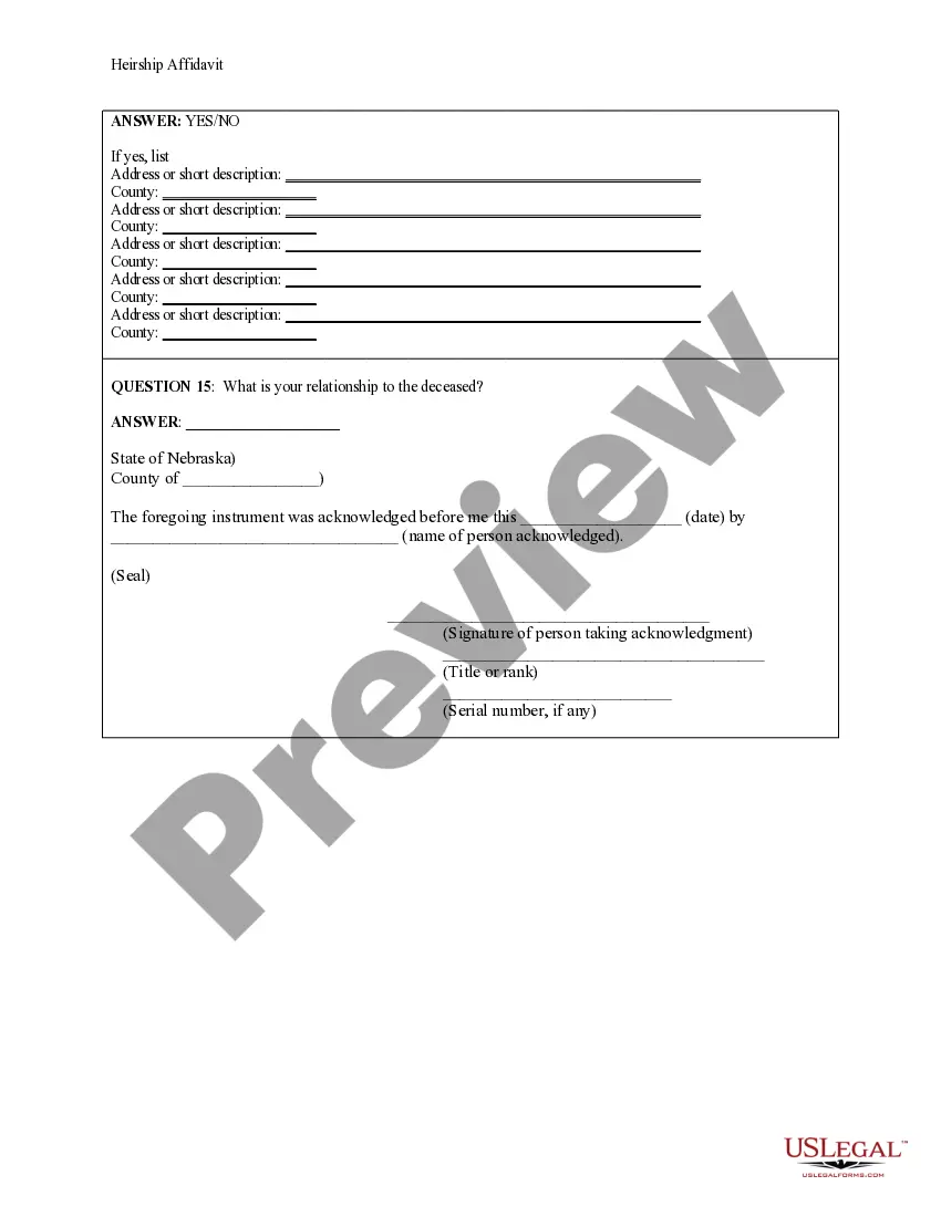 Preview Heirship Affidavit - Descent