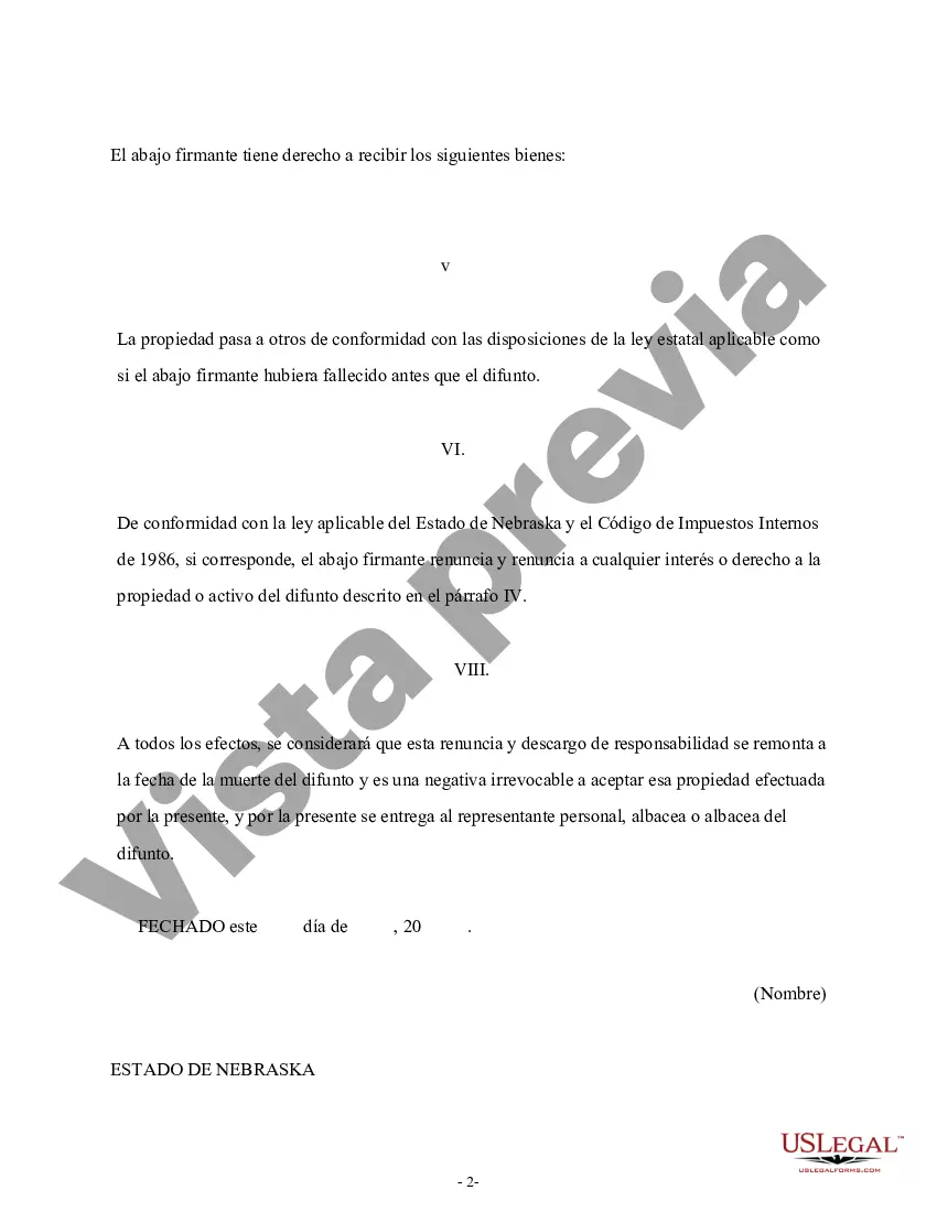 Preview Renuncia y Renuncia de Bienes del Seguro de Vida o Contrato de Renta Vitalicia