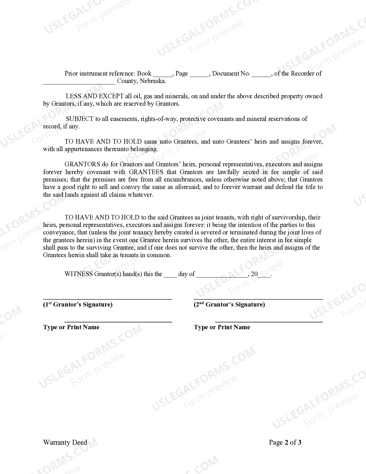 Preview Warranty Deed from two Individuals to Husband and Wife