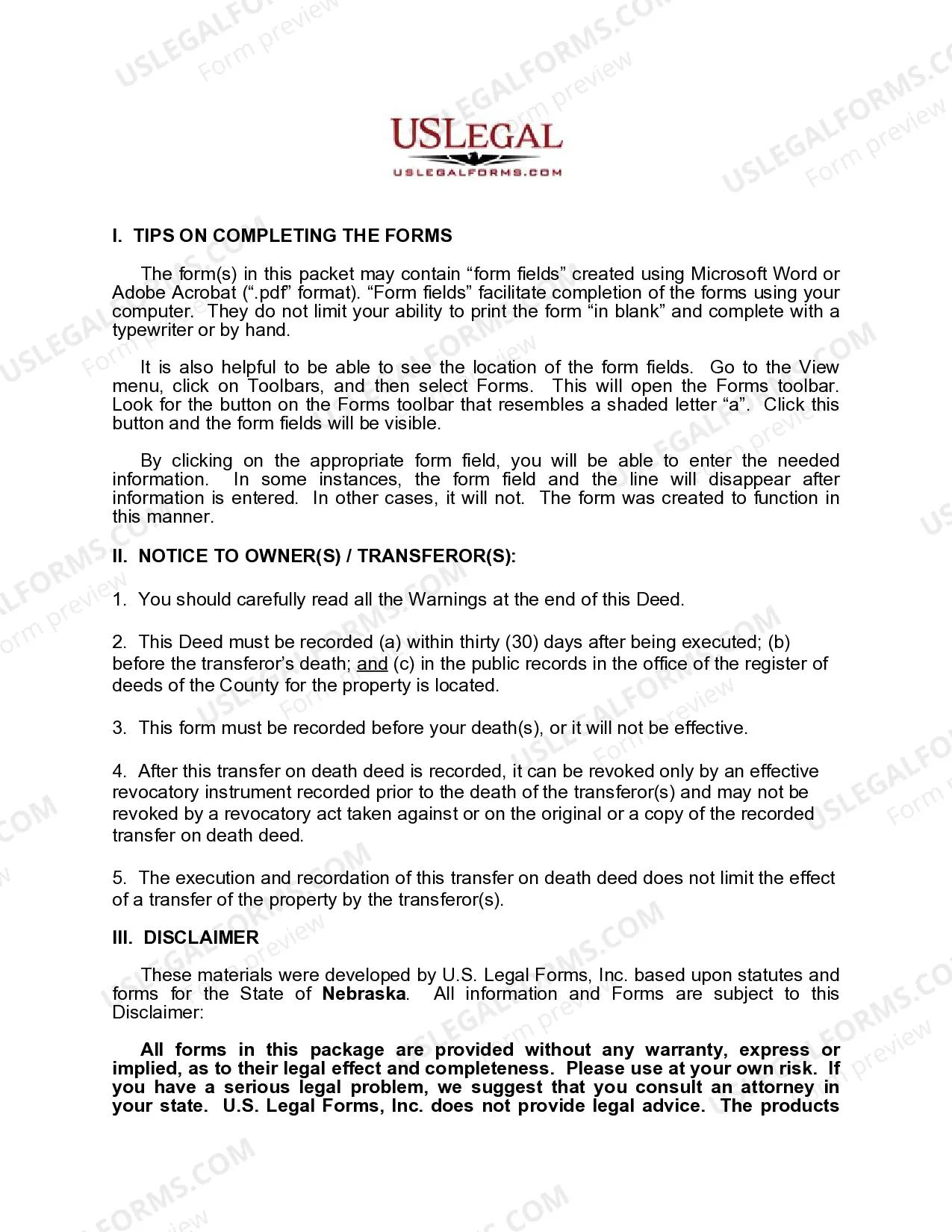 Preview Transfer on Death Deed or TOD - Beneficiary Deed for Husband and Wife / Two Individuals to Individual