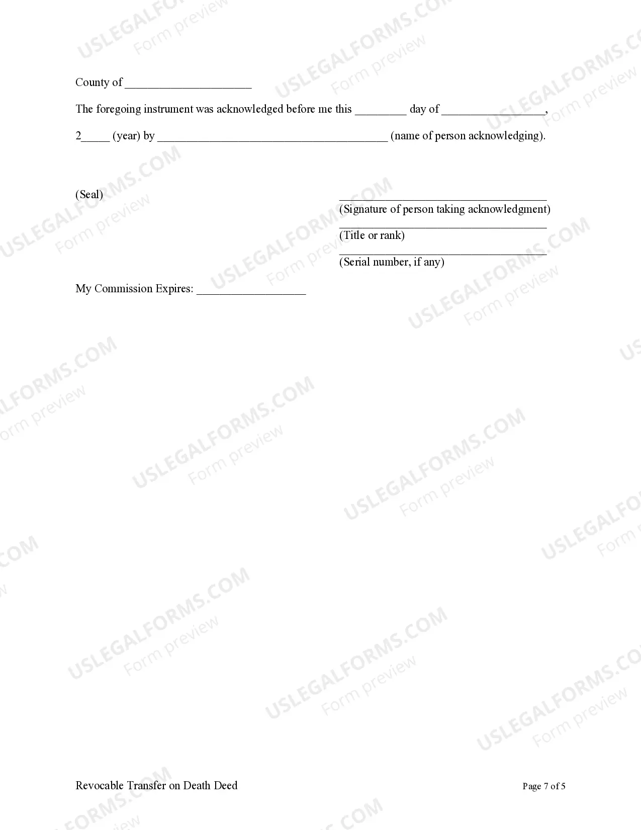 Preview Transfer on Death Deed or TOD - Beneficiary Deed for Husband and Wife / Two Individuals to Individual