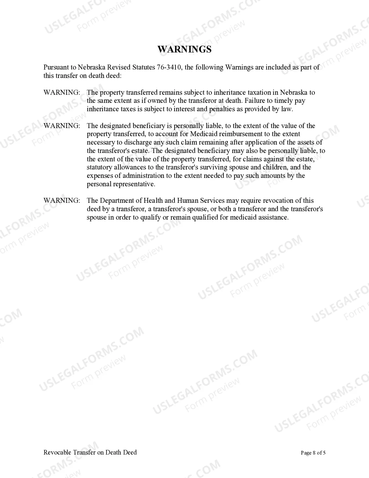 Preview Transfer on Death Deed or TOD - Beneficiary Deed for Husband and Wife / Two Individuals to Individual