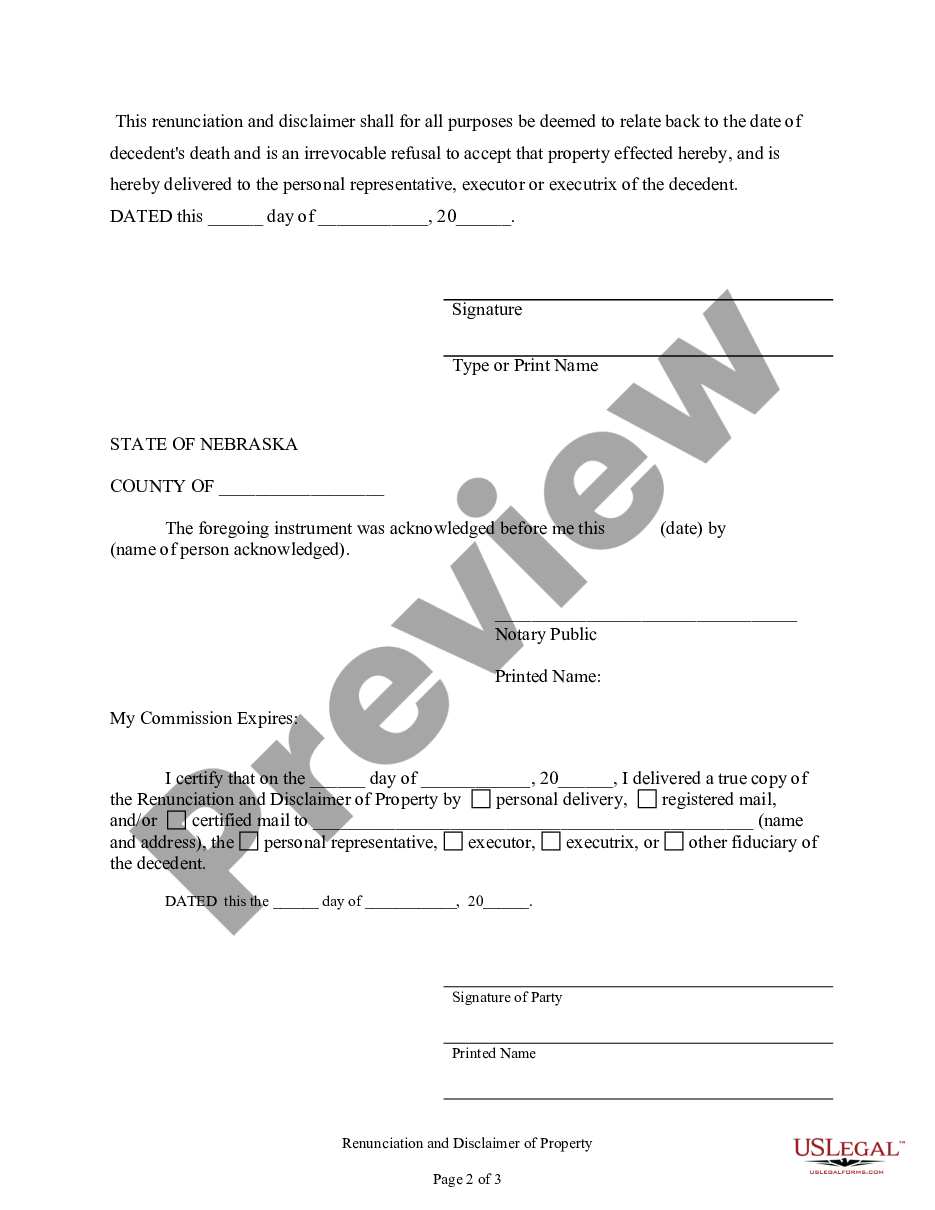 page 1 Renunciation And Disclaimer of Property received by Intestate Succession preview