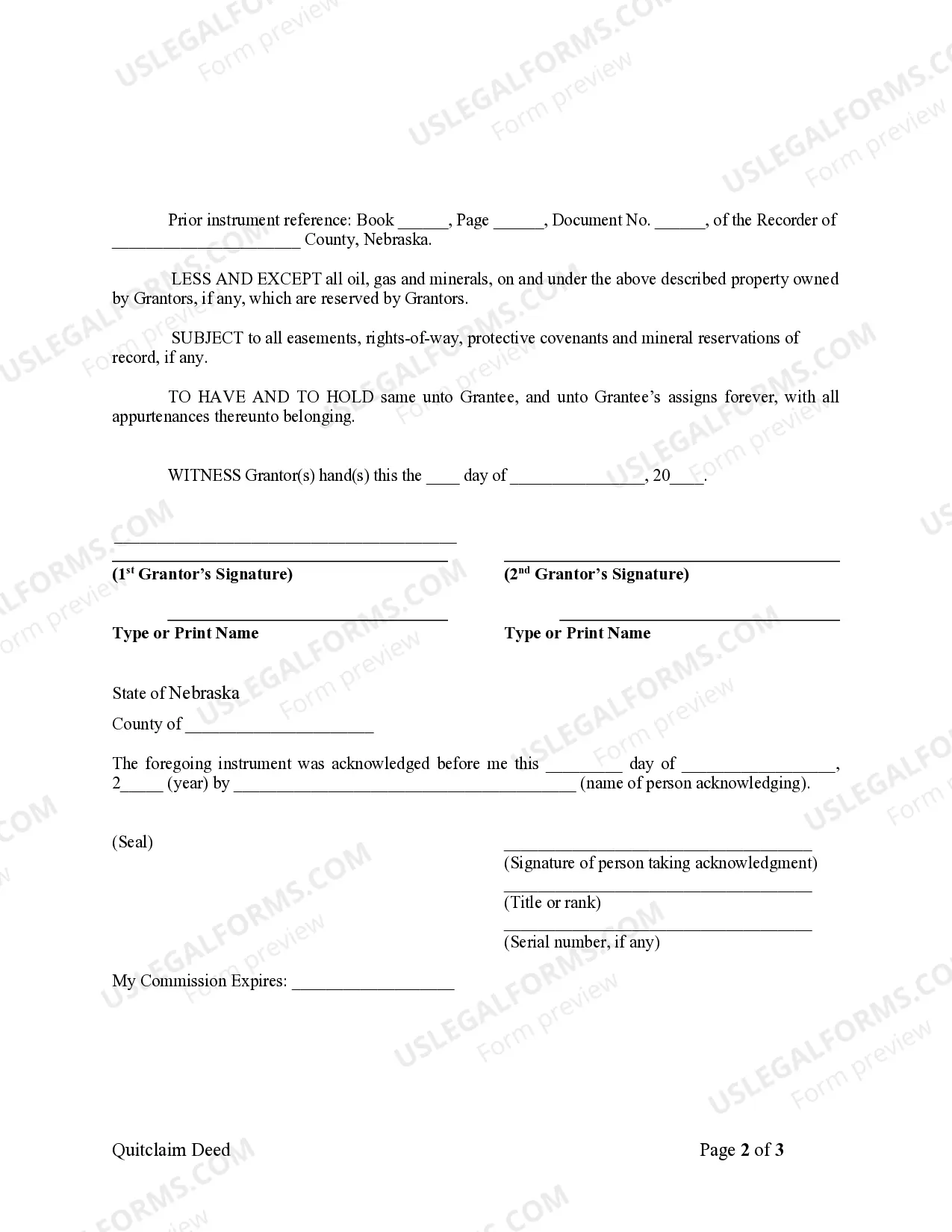 Preview Quitclaim Deed by Two Individuals to Corporation