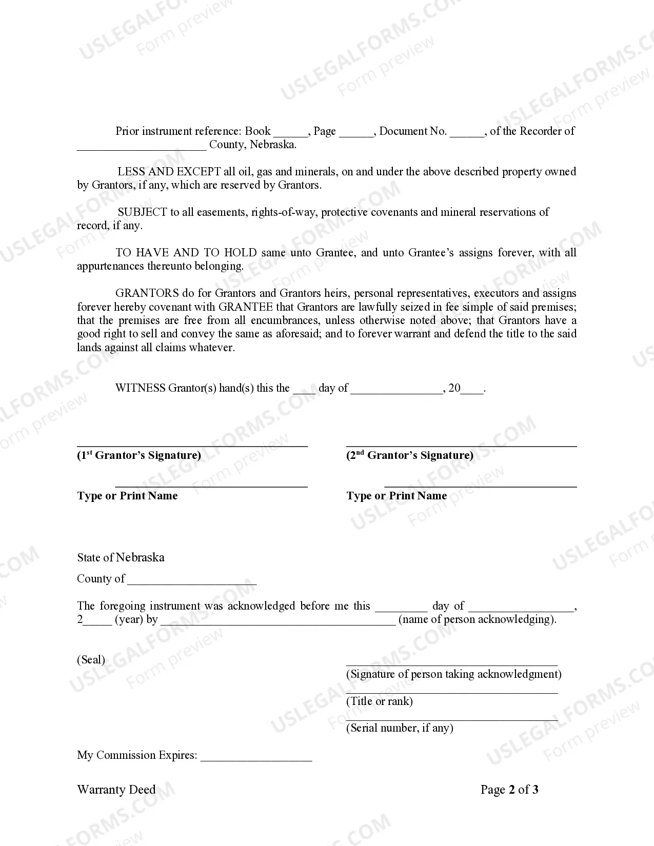 Preview Warranty Deed from two Individuals to Corporation