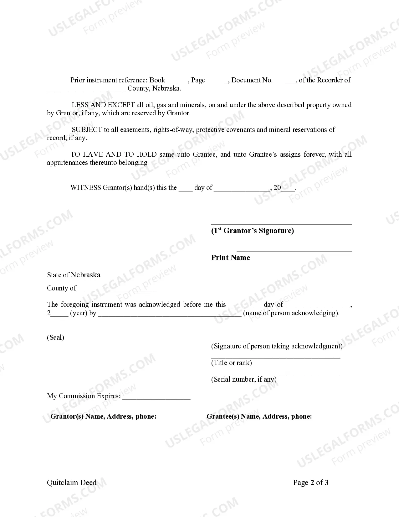 Preview Quitclaim Deed from Individual to LLC