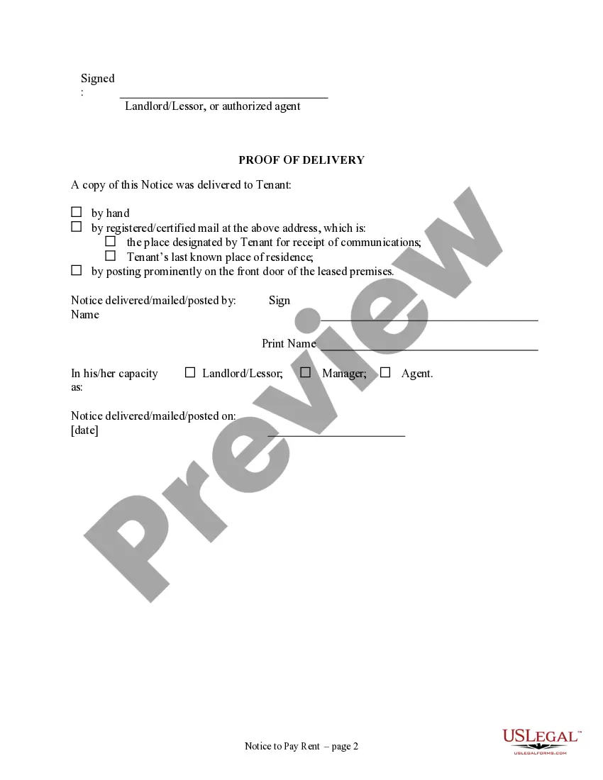 Get 3 Day Notice to Pay Rent or Lease Terminated for Residential Property Preview 3 Day Notice to Pay Rent or Lease Terminated for Residential Property