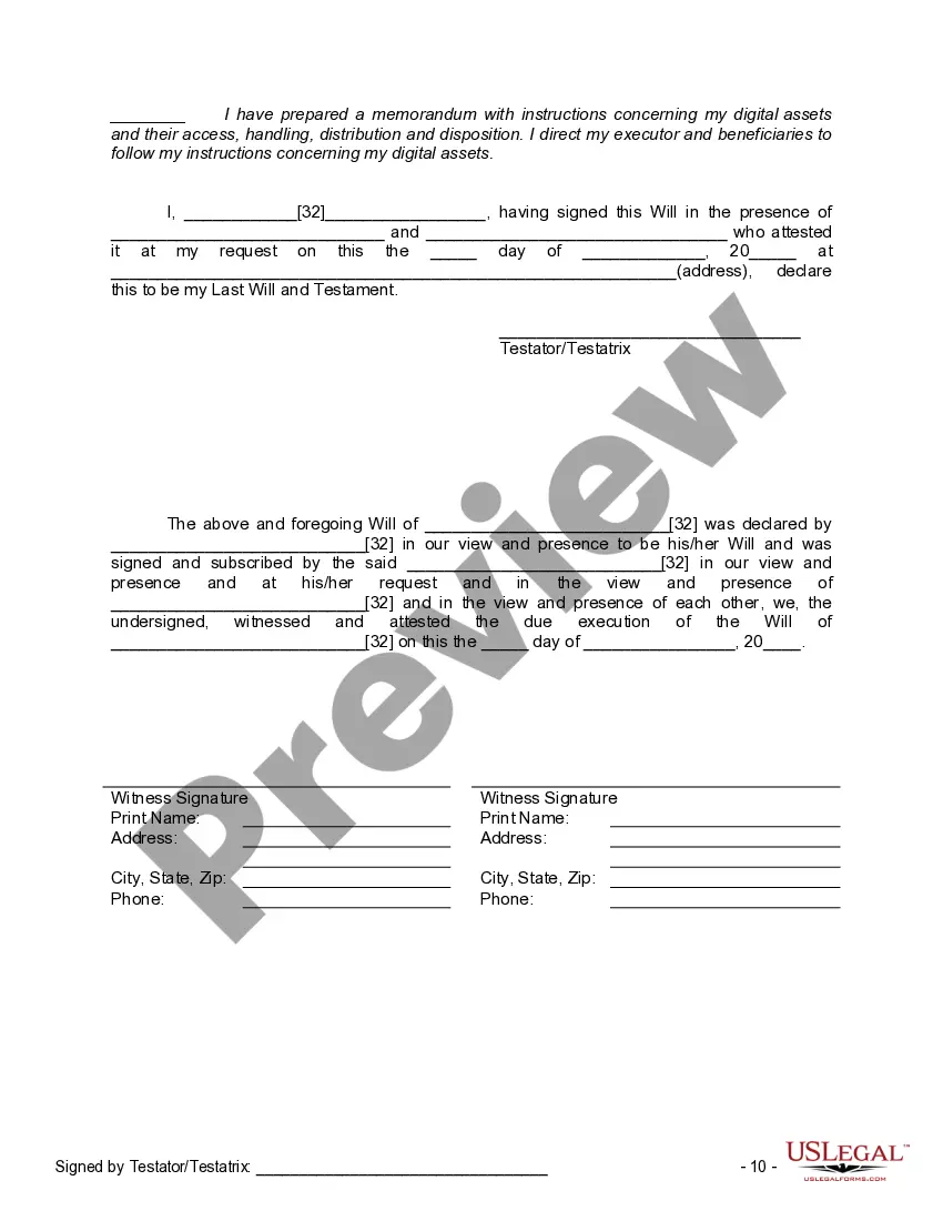 Preview Mutual Wills containing Last Will and Testaments for Man and Woman living together not Married with No Children