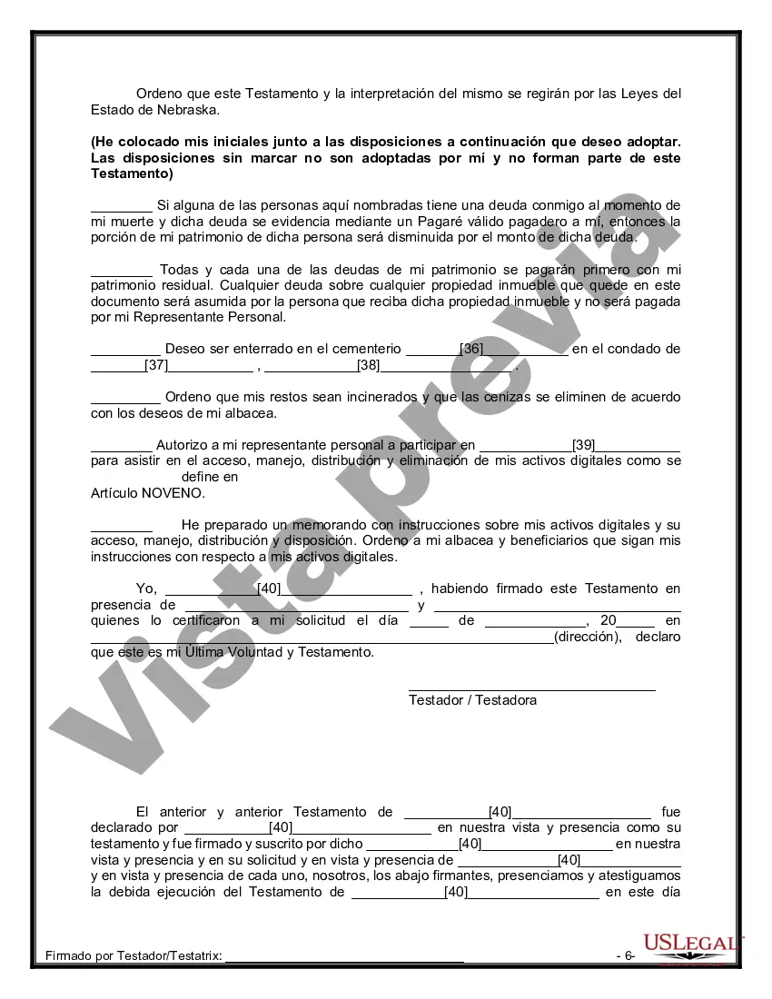 Preview Paquete de Testamentos Mutuos de Últimas Voluntades y Testamentos para Personas Solteras que conviven con Hijos Adultos