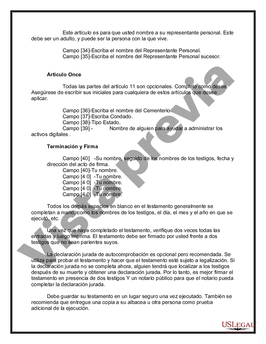 Preview Paquete de Testamentos Mutuos de Últimas Voluntades y Testamentos para Personas Solteras que conviven con Hijos Adultos