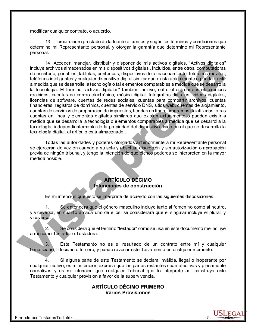 Preview Paquete de Testamentos Mutuos de Últimas Voluntades y Testamentos para Personas Solteras que conviven con Hijos Adultos