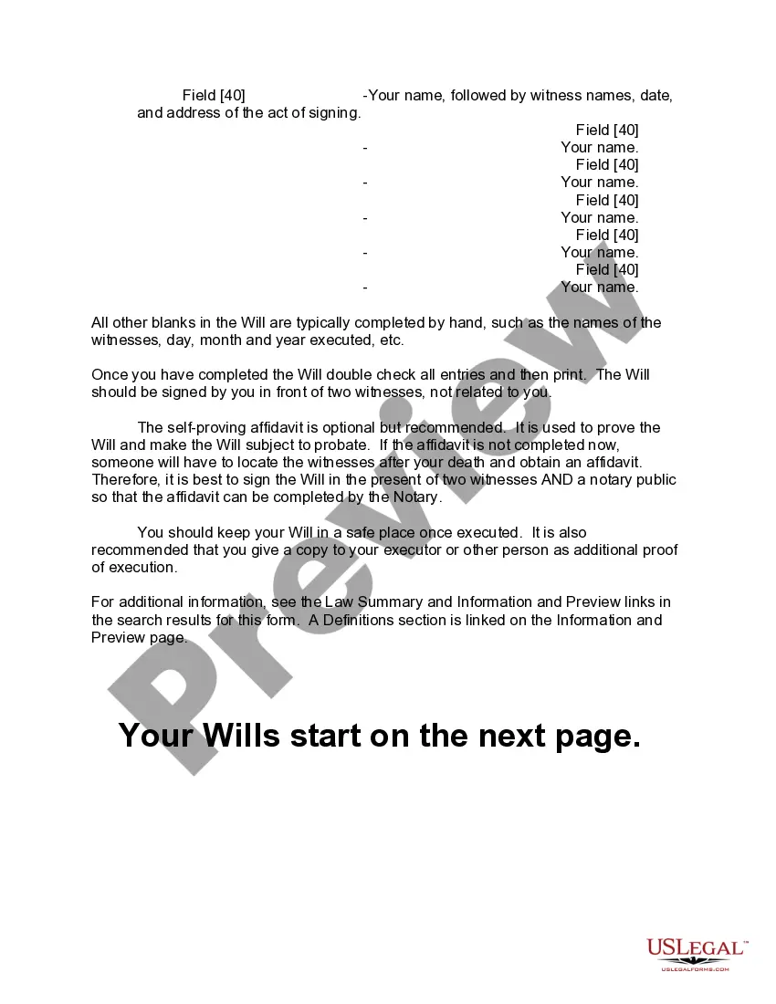 Preview Mutual Wills Package of Last Wills and Testaments for Man and Woman living together not Married with Adult Children