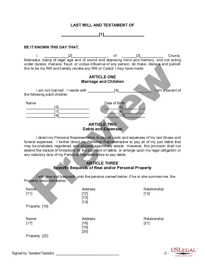 Preview Mutual Wills Package of Last Wills and Testaments for Man and Woman living together not Married with Adult Children