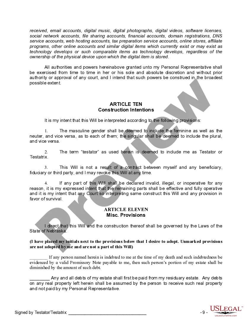 Preview Mutual Wills Package of Last Wills and Testaments for Man and Woman living together not Married with Adult Children