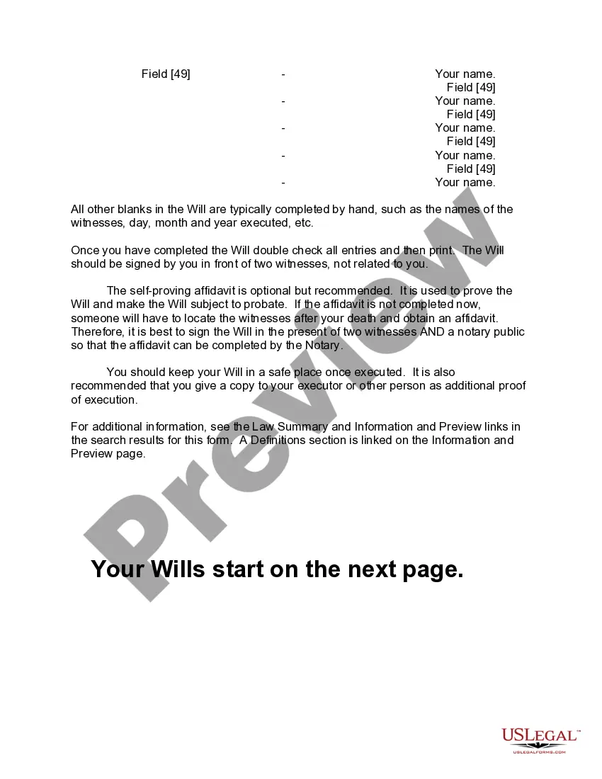 Get Mutual Wills or Last Will and Testaments for Man and Woman living together, not Married with Minor Children Preview Mutual Wills or Last Will and Testaments for Man and Woman living together, not Married with Minor Children