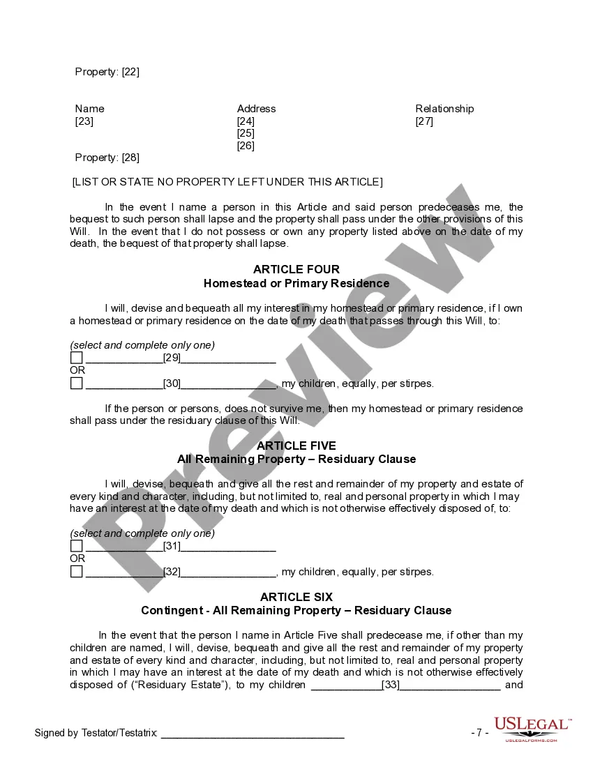 Get Mutual Wills or Last Will and Testaments for Man and Woman living together, not Married with Minor Children Preview Mutual Wills or Last Will and Testaments for Man and Woman living together, not Married with Minor Children