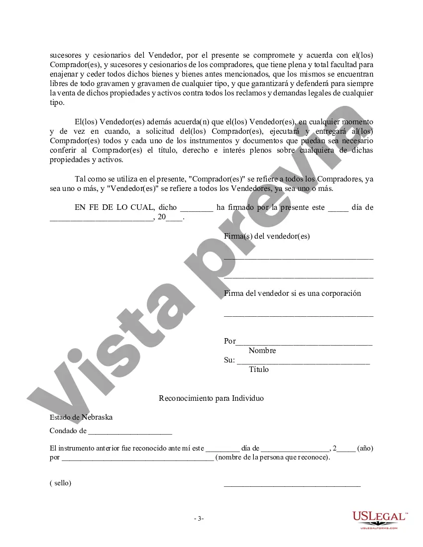 Preview Factura de venta en relación con la venta del negocio por parte del vendedor individual o corporativo