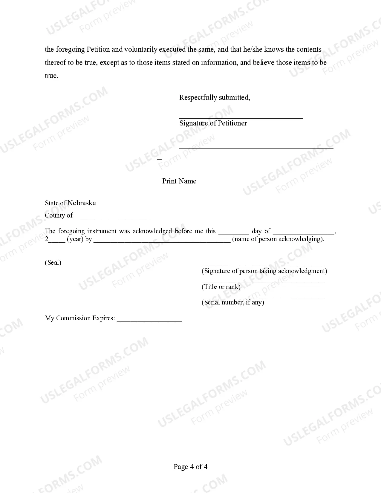 Preview Petition for Dissolution of Marriage - No Children
